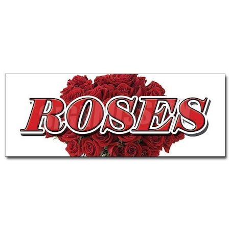 Signmission ROSES DECAL sticker red rose flowers flower shop florist long stem yellow, D-12 Roses D-12 Roses